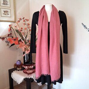Vintage NEW Stills 52% Wool Long Classic Luxury Pink Women's Scarf